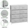 imagemDesign 3831quot High Steel FrameWood Top Storage Dresser Furniture Unit with 8 Removable Fabric Drawers  Large Bureau Organizer for Bedroom Living Room or Closet  Lido Collection Gray