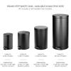 imagemDesign Pedal Bin  Metal Waste Bin with Pedal Lid and Plastic Bucket Insert  for Bathroom Kitchen and Office  3 Litre Household Rubbish Bin with Ergonomic Design  BlackWhite Marble