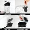 imagemDesign Pedal Bin  Metal Waste Bin with Pedal Lid and Plastic Bucket Insert  for Bathroom Kitchen and Office  3 Litre Household Rubbish Bin with Ergonomic Design  BlackWhite Marble