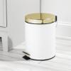 imagemDesign Pedal Bin  Metal Waste Bin with Pedal Lid and Plastic Bucket Insert  for Bathroom Kitchen and Office  3 Litre Household Rubbish Bin with Ergonomic Design  BlackWhite