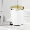 imagemDesign Pedal Bin  Metal Waste Bin with Pedal Lid and Plastic Bucket Insert  for Bathroom Kitchen and Office  3 Litre Household Rubbish Bin with Ergonomic Design  BlackWhite