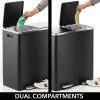 imagemDesign Pedal Bin Unit  Large 60 L Double Bin for Home and Office  Stainless Steel Rubbish Bin  BlackBlack