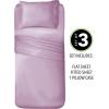 imagemDesign Twin Size Superfine Brushed Microfiber Sheet Set  3 Pieces  Extra Soft Bed Sheets and Pillowcase  Easy Fit Deep Pockets  Wrinkle Resistant Comfortable ampamp Breathable  Light Purple