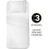 imagemDesign Twin XL Size Superfine Brushed Microfiber Sheet Set  3 Pieces  Extra Soft Bed Sheets and Pillowcase  Easy Fit Deep Pockets  Wrinkle Resistant Comfortable ampamp Breathable  White