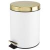 imagemDesign Pedal Bin  Metal Waste Bin with Pedal Lid and Plastic Bucket Insert  for Bathroom Kitchen and Office  3 Litre Household Rubbish Bin with Ergonomic Design  BlackWhite