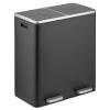 imagemDesign Pedal Bin Unit  Large 60 L Double Bin for Home and Office  Stainless Steel Rubbish Bin  BlackBlack