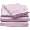 imagemDesign Twin Size Superfine Brushed Microfiber Sheet Set 3 Pieces Extra Soft Bed Sheets and Pillowcase Easy Fit Deep Pockets Wrinkle Resistant Comfortable ampamp Breathable Light Purple