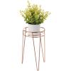 imagemDesign Metal IndoorOutdoor Plant Stands  Modern Plant Stand with Hairpin Legs for Flowers Plants Greenery Succulents Vases Pots Containers Concerto Collection Set of 3 Rose Gold