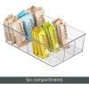 imagemDesign Plastic Kitchen Cabinet Storage Organizer Bin Box  6 Divided Sections for Pantry Shelves Countertops Island or Cupboard  Holds Snacks Tea Bags Spices Sauces Ligne Collection Clear1