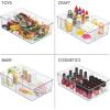 imagemDesign Plastic Kitchen Cabinet Storage Organizer Bin Box  6 Divided Sections for Pantry Shelves Countertops Island or Cupboard  Holds Snacks Tea Bags Spices Sauces Ligne Collection Clear1