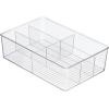 imagemDesign Plastic Kitchen Cabinet Storage Organizer Bin Box  6 Divided Sections for Pantry Shelves Countertops Island or Cupboard  Holds Snacks Tea Bags Spices Sauces Ligne Collection Clear1