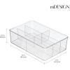 imagemDesign Plastic Kitchen Cabinet Storage Organizer Bin Box  6 Divided Sections for Pantry Shelves Countertops Island or Cupboard  Holds Snacks Tea Bags Spices Sauces Ligne Collection Clear1