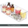 imagemDesign Plastic Kitchen Cabinet Storage Organizer Bin Box  6 Divided Sections for Pantry Shelves Countertops Island or Cupboard  Holds Snacks Tea Bags Spices Sauces Ligne Collection Clear1