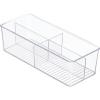 imagemDesign Plastic Kitchen Cabinet Storage Organizer Bin Box  6 Divided Sections for Pantry Shelves Countertops Island or Cupboard  Holds Snacks Tea Bags Spices Sauces Ligne Collection Clear1