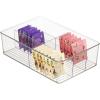 imagemDesign Plastic Kitchen Cabinet Storage Organizer Bin Box  6 Divided Sections for Pantry Shelves Countertops Island or Cupboard  Holds Snacks Tea Bags Spices Sauces Ligne Collection Clear1