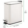 imagemDesign Rectangular Pedal Bin  5 L Metal Waste Bin with Pedal Lid and Plastic Bucket Insert  Household Rubbish Bin for Bathroom Kitchen and Office  BeigeMatte Cream