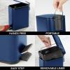 imagemDesign Rectangular Pedal Bin  5 L Metal Waste Bin with Pedal Lid and Plastic Bucket Insert  Household Rubbish Bin for Bathroom Kitchen and Office  BeigeNavy