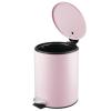imagemDesign Round Pedal Bin  5 L Metal Waste Bin with Pedal Lid and Plastic Bucket Insert  Household Rubbish Bin for Bathroom Kitchen and Office  PurplePurple