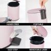 imagemDesign Round Pedal Bin  5 L Metal Waste Bin with Pedal Lid and Plastic Bucket Insert  Household Rubbish Bin for Bathroom Kitchen and Office  PurplePurple