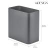 imagemDesign Small Metal 24 Gallon Trash Can Wastebasket Garbage Bin for Bathroom Slim Rubbish Waste Trashcans MasterGuest Bath Bedroom Garage Mirri Collection Gray 23578MDBSTGraphite Gray