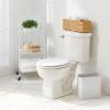 imagemDesign Small Metal 24 Gallon Trash Can Wastebasket Garbage Bin for Bathroom Slim Rubbish Waste Trashcans MasterGuest Bath Bedroom Garage Mirri Collection Gray 23578MDBSTLight Gray