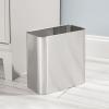 imagemDesign Small Metal 24 Gallon Trash Can Wastebasket Garbage Bin for Bathroom Slim Rubbish Waste Trashcans MasterGuest Bath Bedroom Garage Mirri Collection Gray 23578MDBSTBrushed