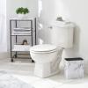 imagemDesign Small Metal 24 Gallon Trash Can Wastebasket Garbage Bin for Bathroom Slim Rubbish Waste Trashcans MasterGuest Bath Bedroom Garage Mirri Collection Gray 23578MDBSTMarble