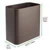 imagemDesign Small Metal 24 Gallon Trash Can Wastebasket Garbage Bin for Bathroom Slim Rubbish Waste Trashcans MasterGuest Bath Bedroom Garage Mirri Collection Gray 23578MDBSTBronze