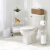 imagemDesign Small Metal 24 Gallon Trash Can Wastebasket Garbage Bin for Bathroom Slim Rubbish Waste Trashcans MasterGuest Bath Bedroom Garage Mirri Collection Gray 23578MDBSTWhite