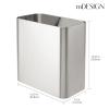 imagemDesign Small Metal 24 Gallon Trash Can Wastebasket Garbage Bin for Bathroom Slim Rubbish Waste Trashcans MasterGuest Bath Bedroom Garage Mirri Collection Gray 23578MDBSTBrushed