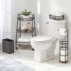 imagemDesign Small Metal 24 Gallon Trash Can Wastebasket Garbage Bin for Bathroom Slim Rubbish Waste Trashcans MasterGuest Bath Bedroom Garage Mirri Collection Gray 23578MDBSTGraphite Gray