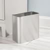 imagemDesign Small Metal 24 Gallon Trash Can Wastebasket Garbage Bin for Bathroom Slim Rubbish Waste Trashcans MasterGuest Bath Bedroom Garage Mirri Collection Gray 23578MDBSTBrushed
