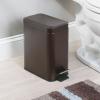 imagemDesign Small Modern 13 Gallon Rectangle Metal Lidded Step Trash Can Compact Garbage Bin with Removable Liner Bucket and Handle for Bathroom Kitchen Craft Room Office Garage  BlackBronze