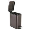 imagemDesign Small Modern 13 Gallon Rectangle Metal Lidded Step Trash Can Compact Garbage Bin with Removable Liner Bucket and Handle for Bathroom Kitchen Craft Room Office Garage  BlackBronze