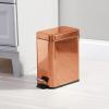 imagemDesign Small Modern 13 Gallon Rectangle Metal Lidded Step Trash Can Compact Garbage Bin with Removable Liner Bucket and Handle for Bathroom Kitchen Craft Room Office Garage  BlackCopper