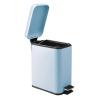 imagemDesign Small Modern 13 Gallon Rectangle Metal Lidded Step Trash Can Compact Garbage Bin with Removable Liner Bucket and Handle for Bathroom Kitchen Craft Room Office Garage  BlackLight Blue