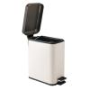 imagemDesign Small Modern 13 Gallon Rectangle Metal Lidded Step Trash Can Compact Garbage Bin with Removable Liner Bucket and Handle for Bathroom Kitchen Craft Room Office Garage  BlackVanillaBronze