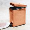 imagemDesign Small Modern 13 Gallon Rectangle Metal Lidded Step Trash Can Compact Garbage Bin with Removable Liner Bucket and Handle for Bathroom Kitchen Craft Room Office Garage  BlackCopper