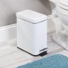 imagemDesign Small Modern 13 Gallon Rectangle Metal Lidded Step Trash Can Compact Garbage Bin with Removable Liner Bucket and Handle for Bathroom Kitchen Craft Room Office Garage  BlackBronze White