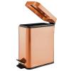 imagemDesign Small Modern 13 Gallon Rectangle Metal Lidded Step Trash Can Compact Garbage Bin with Removable Liner Bucket and Handle for Bathroom Kitchen Craft Room Office Garage  BlackCopper