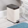 imagemDesign Small Modern 13 Gallon Rectangle Metal Lidded Step Trash Can Compact Garbage Bin with Removable Liner Bucket and Handle for Bathroom Kitchen Craft Room Office Garage  BlackVanillaBronze