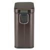 imagemDesign Small Modern 13 Gallon Rectangle Metal Lidded Step Trash Can Compact Garbage Bin with Removable Liner Bucket and Handle for Bathroom Kitchen Craft Room Office Garage  BlackBronze
