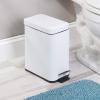 imagemDesign Small Modern 13 Gallon Rectangle Metal Lidded Step Trash Can Compact Garbage Bin with Removable Liner Bucket and Handle for Bathroom Kitchen Craft Room Office Garage  BlackBronze White