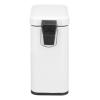 imagemDesign Small Modern 13 Gallon Rectangle Metal Lidded Step Trash Can Compact Garbage Bin with Removable Liner Bucket and Handle for Bathroom Kitchen Craft Room Office Garage  BlackBronze White
