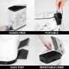 imagemDesign Small Modern 13 Gallon Rectangle Metal Lidded Step Trash Can Compact Garbage Bin with Removable Liner Bucket and Handle for Bathroom Kitchen Craft Room Office Garage  BlackMarble