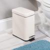 imagemDesign Small Modern 13 Gallon Rectangle Metal Lidded Step Trash Can Compact Garbage Bin with Removable Liner Bucket and Handle for Bathroom Kitchen Craft Room Office Garage  BlackCream