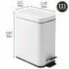imagemDesign Small Modern 13 Gallon Rectangle Metal Lidded Step Trash Can Compact Garbage Bin with Removable Liner Bucket and Handle for Bathroom Kitchen Craft Room Office Garage  BlackBronze White