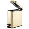 imagemDesign Small Modern 13 Gallon Rectangle Metal Lidded Step Trash Can Compact Garbage Bin with Removable Liner Bucket and Handle for Bathroom Kitchen Craft Room Office Garage  BlackSoft Brass