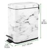 imagemDesign Small Modern 13 Gallon Rectangle Metal Lidded Step Trash Can Compact Garbage Bin with Removable Liner Bucket and Handle for Bathroom Kitchen Craft Room Office Garage  BlackMarble