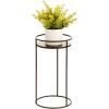 imagemDesign Metal 15Inch Tall Circular Plant Stand Planter Holder Contemporary Design Round Tray for Table Garden Holds IndoorOutdoor Plants Flower Pot Concerto Collection Bronze